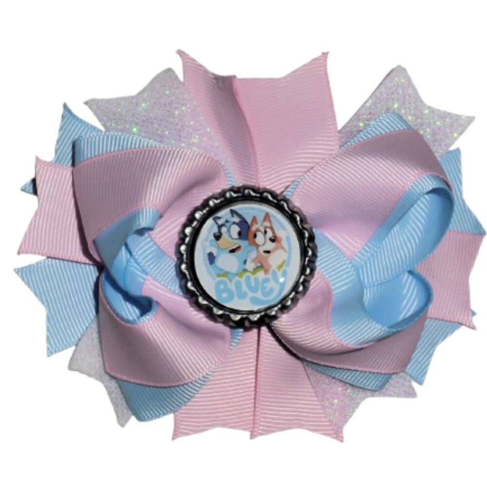 Bluey Cartoon Dog Girls 5-Inch Hair Bow Clip